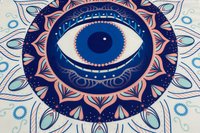 Eye Mandala Altar Cloth, Tarot Cloth, Altar Decor, Double Sided Altar Cloth, Wall Hanging, Dice Mat, Centerpiece