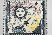 Sun Moon Altar Cloth, Tarot Cloth, Altar Decor, Double Sided Altar Cloth, Wall Hanging, Dice Mat, Centerpiece