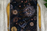 Sun Moon Tarot Bag/ Custom Tarot Pouch/ Keepsake Bag / Drawstring Bag / Oracle Bag / Crystal Bag / Tarot Pouch / Cosmetic Bag