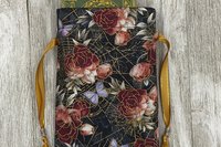 Floral Web Tarot Bag/ Custom Tarot Pouch/ Keepsake Bag / Drawstring Bag / Oracle Bag / Crystal Bag / Tarot Pouch / Cosmetic Bag