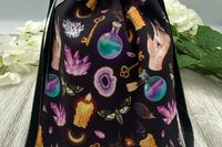 Witchy Crystal Tarot Bag/ Custom Tarot Pouch/ Keepsake Bag / Drawstring Bag / Oracle Bag / Crystal Bag / Tarot Pouch / Cosmetic Bag