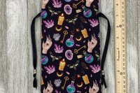 Witchy Crystal Tarot Bag/ Custom Tarot Pouch/ Keepsake Bag / Drawstring Bag / Oracle Bag / Crystal Bag / Tarot Pouch / Cosmetic Bag