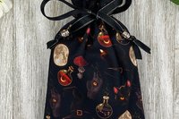 Witchy Cat Tarot Bag/ Custom Tarot Pouch/ Keepsake Bag / Drawstring Bag / Oracle Bag / Crystal Bag / Tarot Pouch / Cosmetic Bag