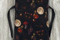 Witchy Cat Tarot Bag/ Custom Tarot Pouch/ Keepsake Bag / Drawstring Bag / Oracle Bag / Crystal Bag / Tarot Pouch / Cosmetic Bag