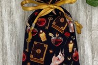 Witchy Rose Tarot Bag/ Custom Tarot Pouch/ Keepsake Bag / Drawstring Bag / Oracle Bag / Crystal Bag / Tarot Pouch / Cosmetic Bag