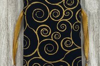 Gold Scrolls Tarot Bag/ Custom Tarot Pouch/ Keepsake Bag / Drawstring Bag / Oracle Bag / Crystal Bag / Tarot Pouch / Cosmetic Bag