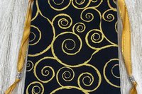 Gold Scrolls Tarot Bag/ Custom Tarot Pouch/ Keepsake Bag / Drawstring Bag / Oracle Bag / Crystal Bag / Tarot Pouch / Cosmetic Bag