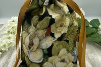Magnolia Tarot Bag/ Custom Tarot Bag/ Keepsake Bag / Drawstring Bag / Oracle Bag / Jewelry Bag / Crystal Bag / Gift Bag / Tarot Pouch