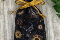 Sun Moon Tarot Bag/ Custom Tarot Pouch/ Keepsake Bag / Drawstring Bag / Oracle Bag / Crystal Bag / Tarot Pouch / Cosmetic Bag