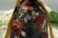 Floral Web Tarot Bag/ Custom Tarot Pouch/ Keepsake Bag / Drawstring Bag / Oracle Bag / Crystal Bag / Tarot Pouch / Cosmetic Bag