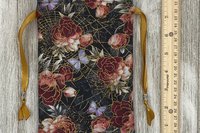 Floral Web Tarot Bag/ Custom Tarot Pouch/ Keepsake Bag / Drawstring Bag / Oracle Bag / Crystal Bag / Tarot Pouch / Cosmetic Bag