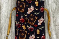 Witchy Rose Tarot Bag/ Custom Tarot Pouch/ Keepsake Bag / Drawstring Bag / Oracle Bag / Crystal Bag / Tarot Pouch / Cosmetic Bag