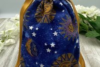 Sun Tarot Bag/ Custom Tarot Pouch/ Keepsake Bag / Drawstring Bag / Oracle Bag / Crystal Bag / Tarot Pouch / Cosmetic Bag