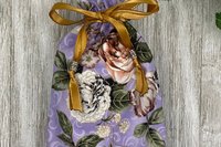 Floral Tarot Bag/ Custom Tarot Bag/ Keepsake Bag / Drawstring Bag / Oracle Bag / Jewelry Bag / Crystal Bag / Gift Bag / Tarot Pouch
