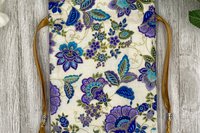 Floral Tarot Bag/ Custom Tarot Bag/ Keepsake Bag / Drawstring Bag / Oracle Bag / Jewelry Bag / Crystal Bag / Gift Bag / Tarot Pouch