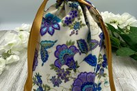 Floral Tarot Bag/ Custom Tarot Bag/ Keepsake Bag / Drawstring Bag / Oracle Bag / Jewelry Bag / Crystal Bag / Gift Bag / Tarot Pouch