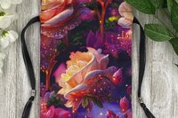 Rose Tarot Bag/ Custom Tarot Bag/ Keepsake Bag / Drawstring Bag / Oracle Bag / Jewelry Bag / Crystal Bag / Gift Bag / Tarot Pouch