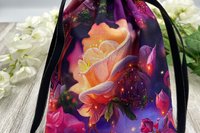 Rose Tarot Bag/ Custom Tarot Bag/ Keepsake Bag / Drawstring Bag / Oracle Bag / Jewelry Bag / Crystal Bag / Gift Bag / Tarot Pouch