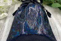 Holographic Tarot Bag/ Custom Tarot Pouch/ Keepsake Bag / Drawstring Bag / Oracle Bag / Crystal Bag / Tarot Pouch / Cosmetic Bag