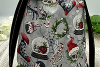 Creepy Christmas Tarot Bag/ Custom Tarot Pouch/ Keepsake Bag / Drawstring Bag / Oracle Bag / Crystal Bag / Tarot Pouch / Cosmetic Bag