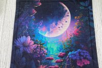 MINI Altar Cloth - Moon Garden, Traveling Altar Cloth, Portable Altar Cloth, Small Spaces Altar, Home Office Altar