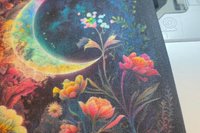 MINI Altar Cloth - Moon Garden, Traveling Altar Cloth, Portable Altar Cloth, Small Spaces Altar, Home Office Altar