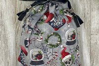 Creepy Christmas Tarot Bag/ Custom Tarot Pouch/ Keepsake Bag / Drawstring Bag / Oracle Bag / Crystal Bag / Tarot Pouch / Cosmetic Bag