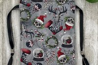 Creepy Christmas Tarot Bag/ Custom Tarot Pouch/ Keepsake Bag / Drawstring Bag / Oracle Bag / Crystal Bag / Tarot Pouch / Cosmetic Bag