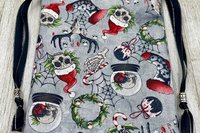 Creepy Christmas Tarot Bag/ Custom Tarot Pouch/ Keepsake Bag / Drawstring Bag / Oracle Bag / Crystal Bag / Tarot Pouch / Cosmetic Bag