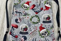 Creepy Christmas Tarot Bag/ Custom Tarot Pouch/ Keepsake Bag / Drawstring Bag / Oracle Bag / Crystal Bag / Tarot Pouch / Cosmetic Bag