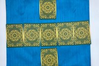 Faux Silk Dupioni Blue Altar Cloth, Tarot Cloth, Altar Decor, Double Sided Altar Cloth, Wall Hanging, Dice Mat, Centerpiece