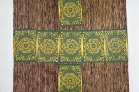 Natural Silk Tri Color Altar Cloth, Tarot Cloth, Altar Decor, Double Sided Altar Cloth, Wall Hanging, Dice Mat, Centerpiece