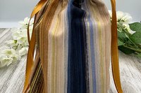 Beachy Stripes Tarot Bag/ Custom Tarot Bag/ Keepsake Bag / Drawstring Bag / Oracle Bag / Jewelry Bag / Crystal Bag / Gift Bag / Tarot Pouch