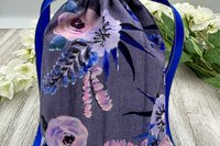 Floral Tarot Bag/ Custom Tarot Bag/ Keepsake Bag / Drawstring Bag / Oracle Bag / Jewelry Bag / Crystal Bag / Gift Bag / Tarot Pouch