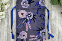 Floral Tarot Bag/ Custom Tarot Bag/ Keepsake Bag / Drawstring Bag / Oracle Bag / Jewelry Bag / Crystal Bag / Gift Bag / Tarot Pouch