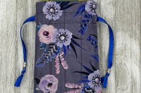 Floral Tarot Bag/ Custom Tarot Bag/ Keepsake Bag / Drawstring Bag / Oracle Bag / Jewelry Bag / Crystal Bag / Gift Bag / Tarot Pouch