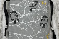 Birds Tarot Bag/ Custom Tarot Bag/ Keepsake Bag / Drawstring Bag / Oracle Bag / Jewelry Bag / Crystal Bag / Gift Bag / Tarot Pouch