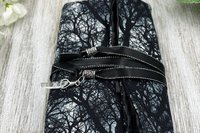Reversible Satin Lined Tarot Wrap/ Moonlight Forest Tarot Wrap / Tarot Supplies / Tarot Deck Storage / Tarot Cloth / Tarot Supplies / Altar