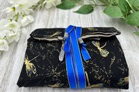Reversible Silk Lined Tarot Wrap/ Dragonfly Tarot Wrap / Tarot Supplies / Tarot Deck Storage / Tarot Cloth / Tarot Supplies / Altar