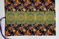 Reversible Silk Lined Tarot Wrap/ Moon Tarot Wrap / Tarot Supplies / Tarot Deck Storage / Tarot Cloth / Tarot Supplies / Altar