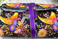 Reversible Silk Lined Tarot Wrap/ Moon Tarot Wrap / Tarot Supplies / Tarot Deck Storage / Tarot Cloth / Tarot Supplies / Altar