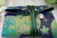 Reversible Silk Lined Tarot Wrap/ Celestial Tarot Wrap / Tarot Supplies / Tarot Deck Storage / Tarot Cloth / Tarot Supplies / Altar