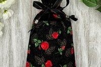 Rose Tarot Bag/ Custom Tarot Pouch/ Keepsake Bag / Drawstring Bag / Oracle Bag / Crystal Bag / Tarot Pouch / Cosmetic Bag