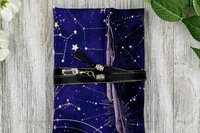 Reversible Silk Lined Tarot Wrap/ Celestial Tarot Wrap / Tarot Supplies / Tarot Deck Storage / Tarot Cloth / Tarot Supplies / Altar