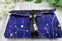 Reversible Silk Lined Tarot Wrap/ Celestial Tarot Wrap / Tarot Supplies / Tarot Deck Storage / Tarot Cloth / Tarot Supplies / Altar