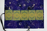 Reversible Silk Lined Tarot Wrap/ Celestial Tarot Wrap / Tarot Supplies / Tarot Deck Storage / Tarot Cloth / Tarot Supplies / Altar