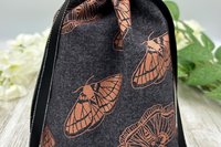 Moth Tarot Bag/ Custom Tarot Pouch/ Keepsake Bag / Drawstring Bag / Oracle Bag / Crystal Bag / Tarot Pouch / Cosmetic Bag
