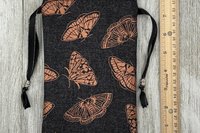 Moth Tarot Bag/ Custom Tarot Pouch/ Keepsake Bag / Drawstring Bag / Oracle Bag / Crystal Bag / Tarot Pouch / Cosmetic Bag