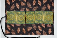 Reversible Silk Lined Tarot Wrap/ Moth Tarot Wrap / Tarot Supplies / Tarot Deck Storage / Tarot Cloth / Tarot Supplies / Altar