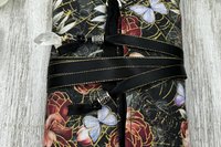 Reversible Silk Lined Tarot Wrap/ Floral SiderWeb Tarot Wrap / Tarot Supplies / Tarot Deck Storage / Tarot Cloth / Tarot Supplies / Altar